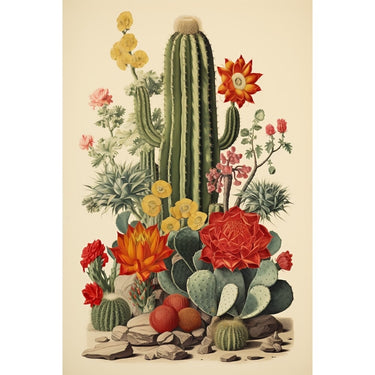 Cactus on painting